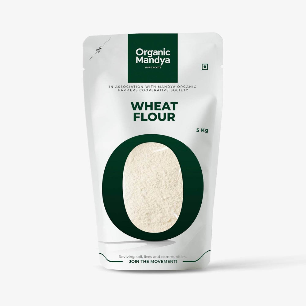 Organic Wheat Flour Wheat Flour Front - 5kg-Organic Mandya