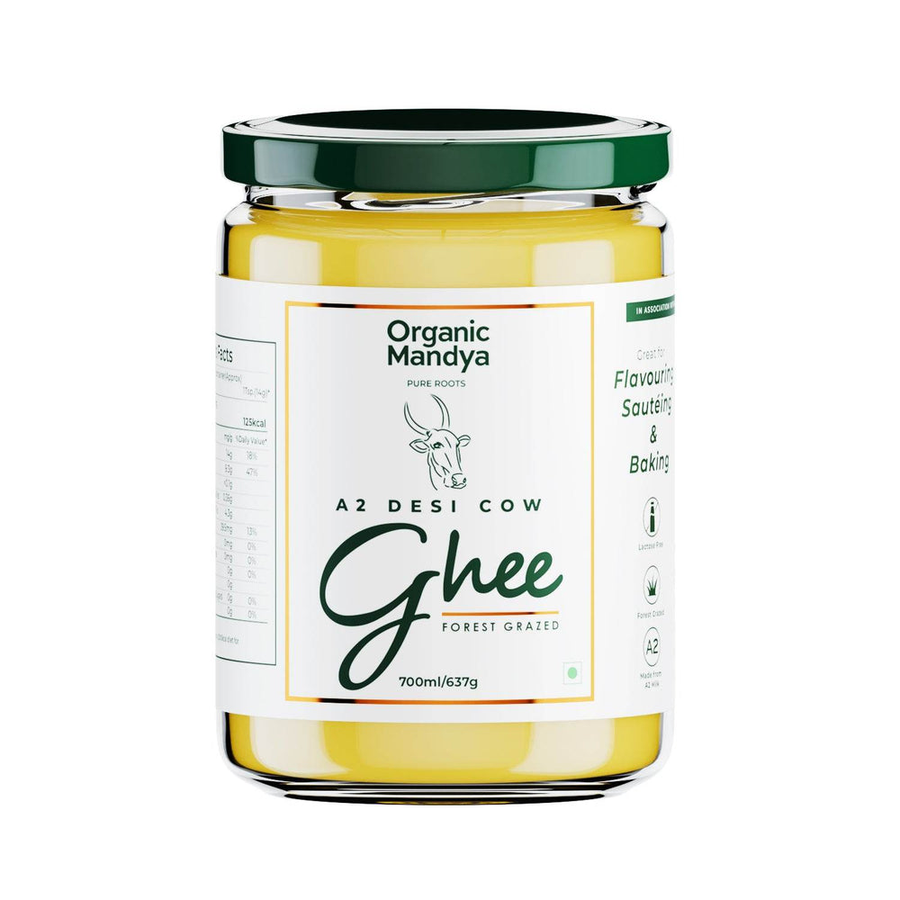 A2 Desi Cow Ghee A2 Desi Cow Ghee 700ml Front - Organic Mandya