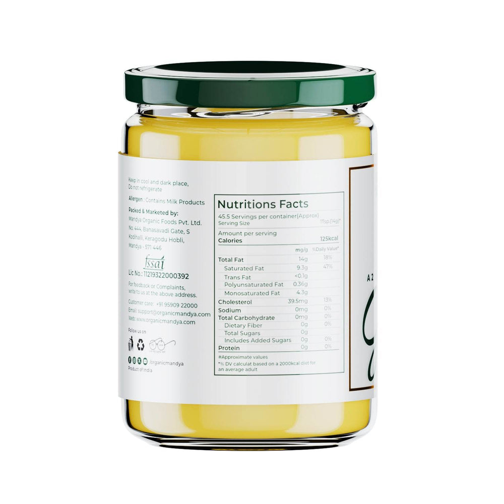A2 Desi Cow Ghee A2 desi cow ghee 475ml back - Organic mandya