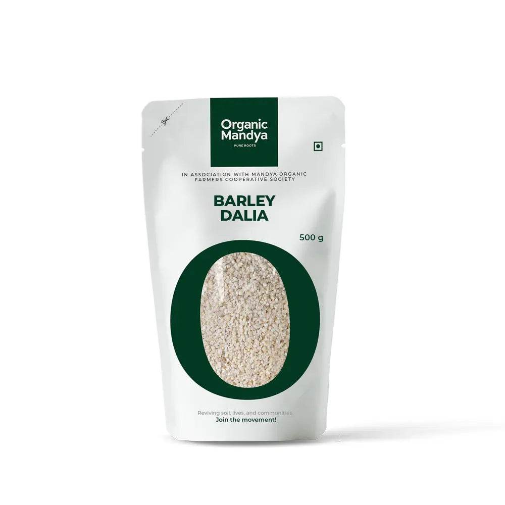 Organic Barley Dalia Barley Dalia (500g) front - Organic Mandya