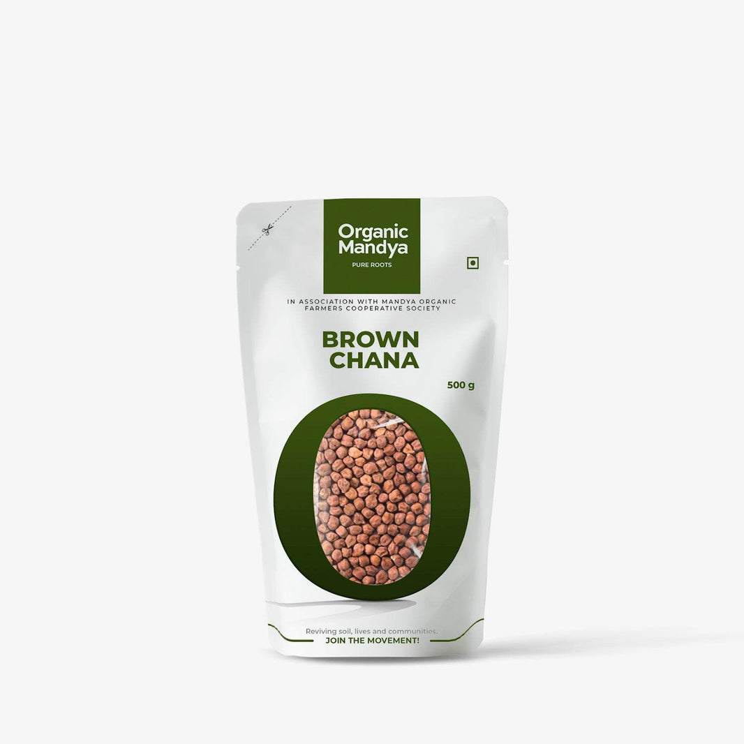 Organic Brown Chana Brown Chana (500g) Front - Organic Mandya