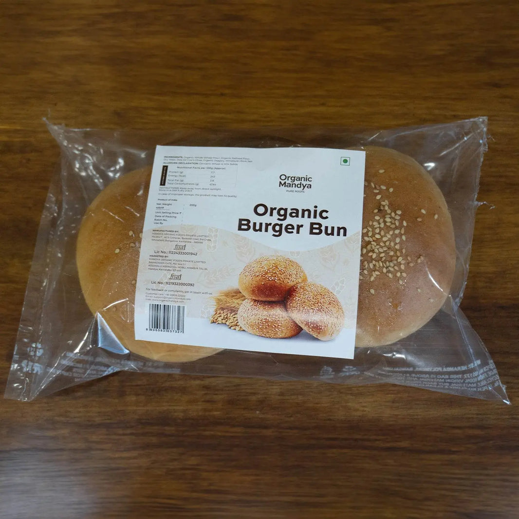 Burger Buns( Pack of 2) Burger bun(2pcs) front - Organic Mandya