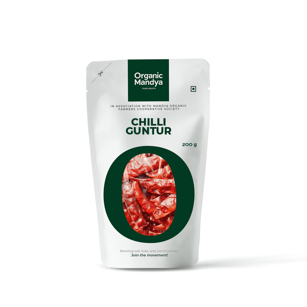 Organic Chilli Guntur Chilli Guntur 200g Front-Organic Mandya