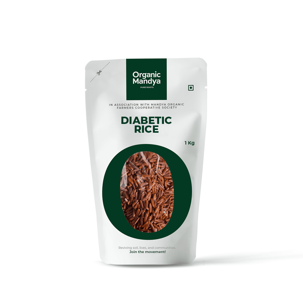 Organic Diabetic Rice Diabetic Rice 1kg Front-Organic Mandya