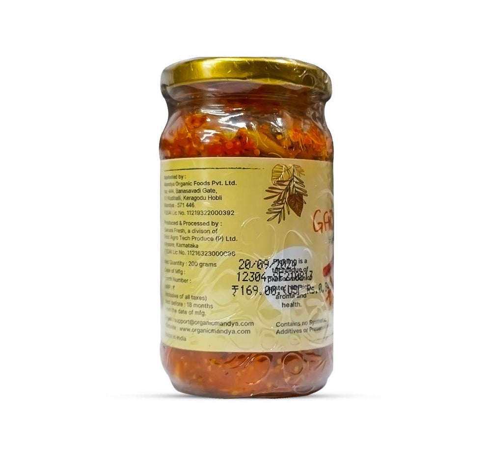 Organic Garlic Pickle Garlic Pickle side