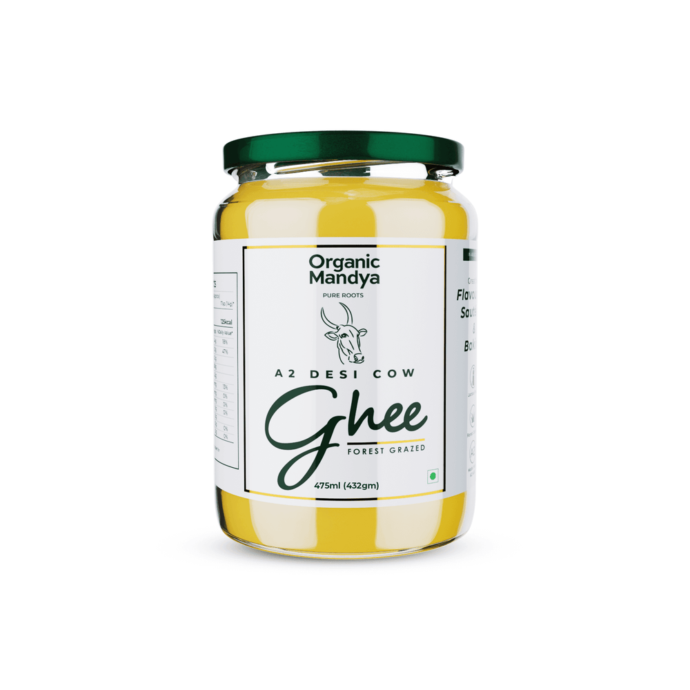 A2 Desi Cow Ghee A2 desi cow ghee 475ml front - Organic mandya