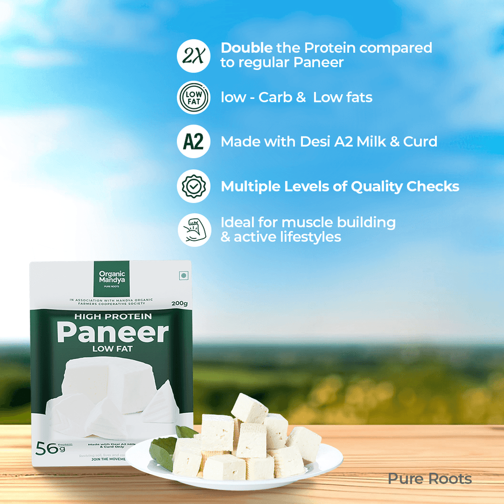 A2 Paneer High Protein - Low Fat Paneer A2 Paneer High Protein - Low Fat Paneer Organic Mandya