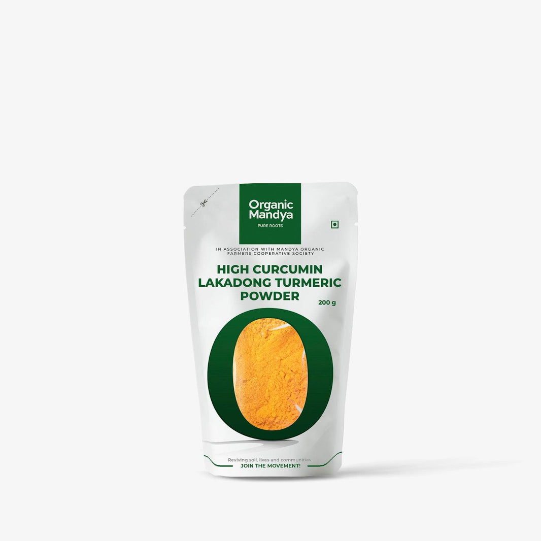Organic High Curcumin Lakadong Turmeric - Limited Stock High Curcumin Lakadong Turmeric Powder 200g Front-Organic Mandya