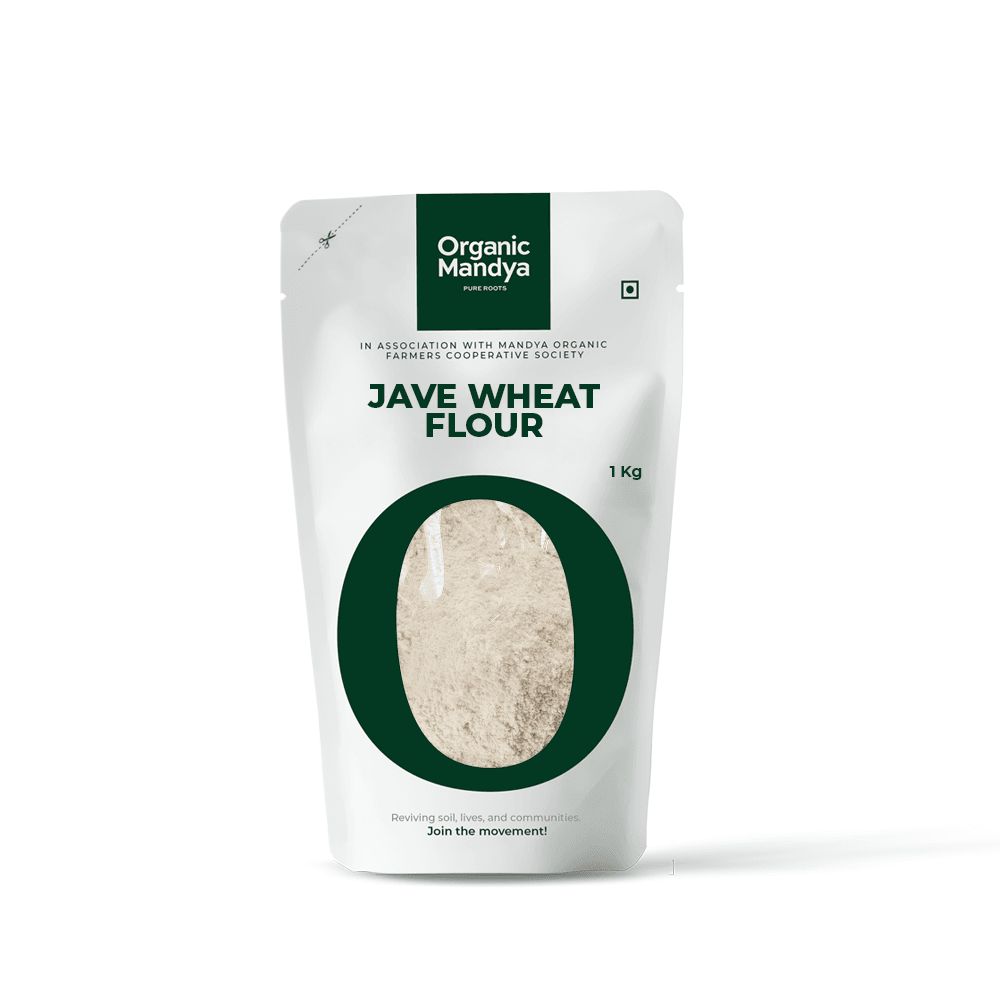 Organic Jave Wheat Flour Jave Wheat Flour 1kg Front-Organic Mandya