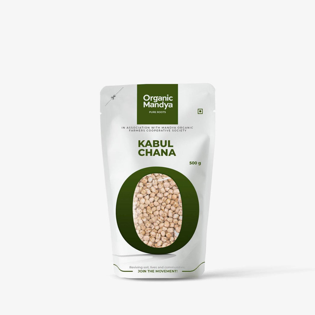 Organic Kabul Chana Kabul Chana- 500g Front-Organic Mandya