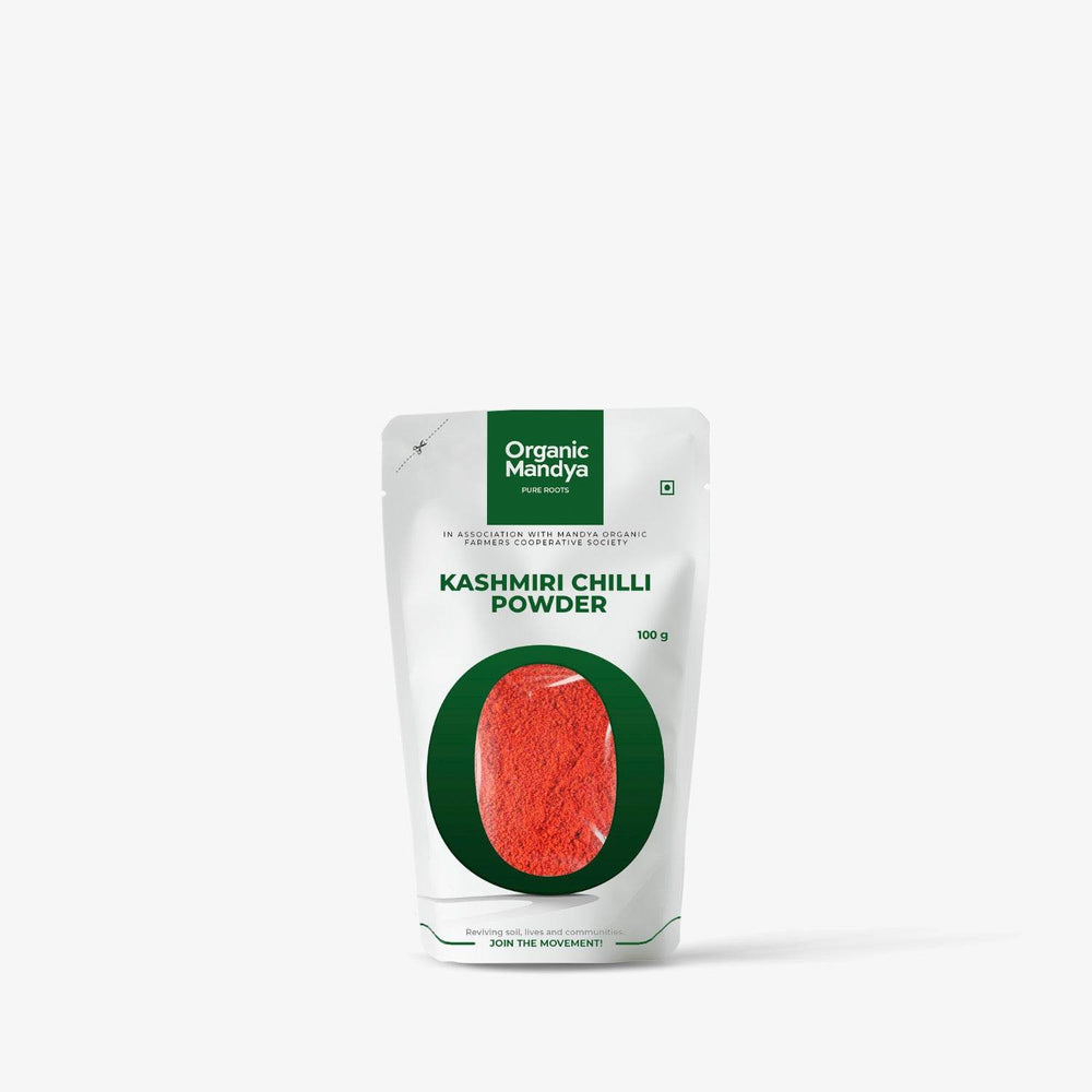 Organic Kashmiri Chilli Powder Kashmiri Chilli Powder- 100g Front-Organic Mandya