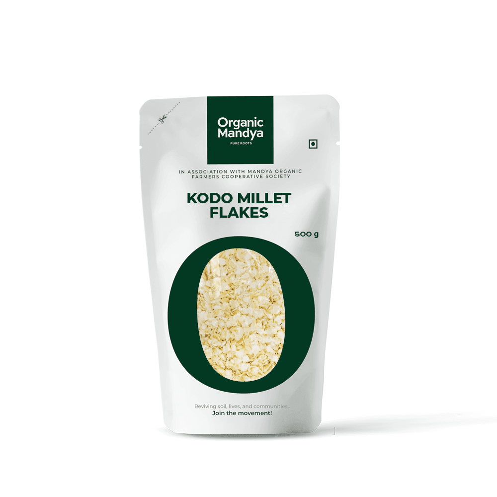 Organic Kodo Millet Flakes Kodo Millet Flakes 500g Front-Organic Mandya