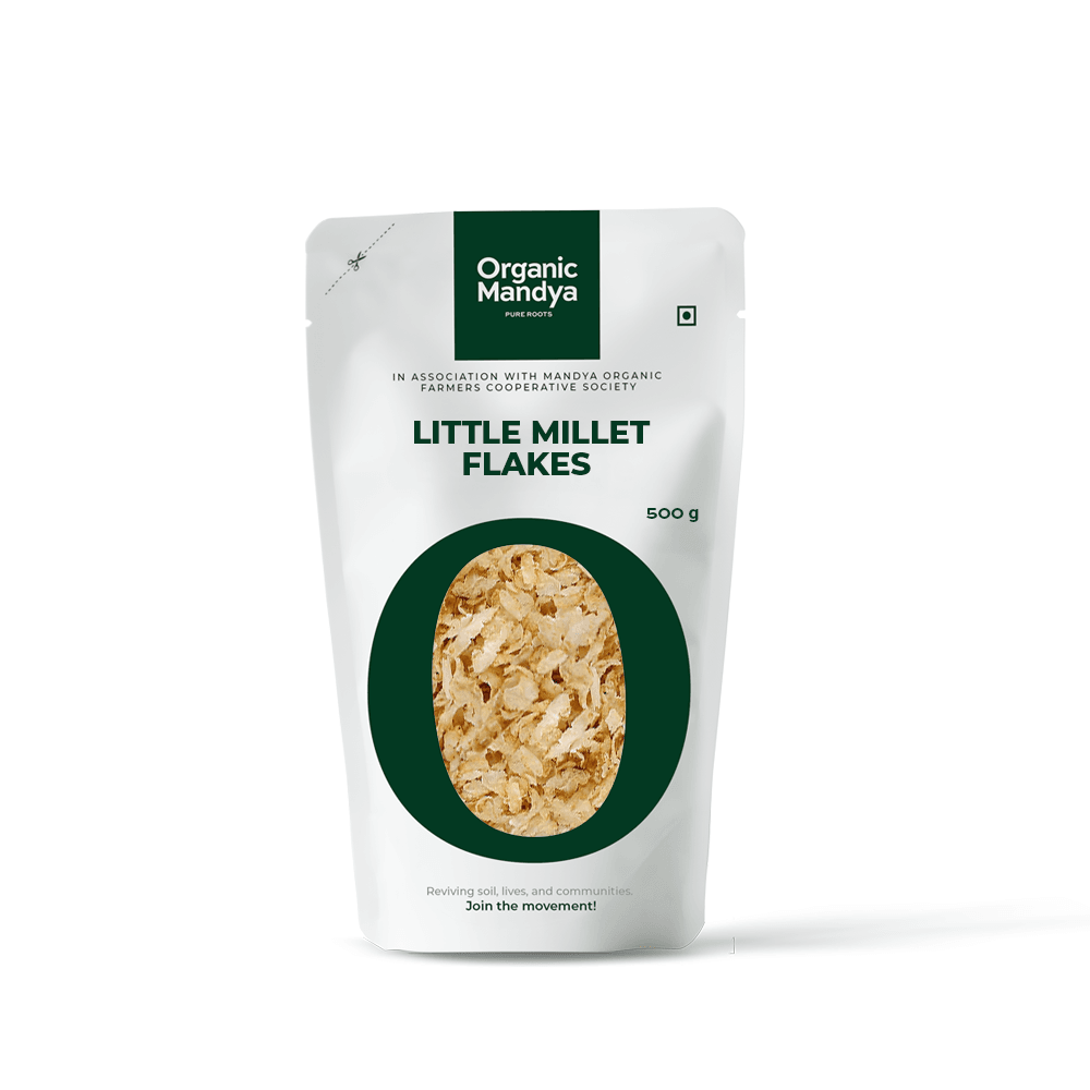Organic Little Millet Flakes Little Millet Flakes 500g Front-Organic Mandya