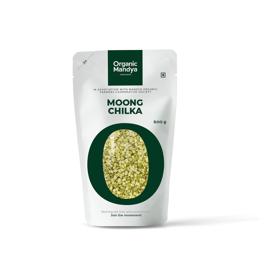Organic Moong Chilka Moong Chilka-500g Front -Organic Mandya