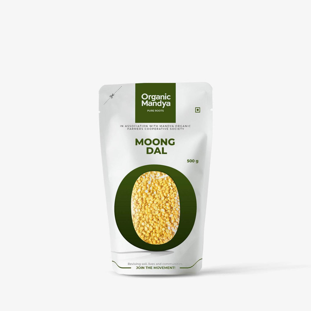 Organic Moong Dal Moong Dal 500g Front-Organic Mandya