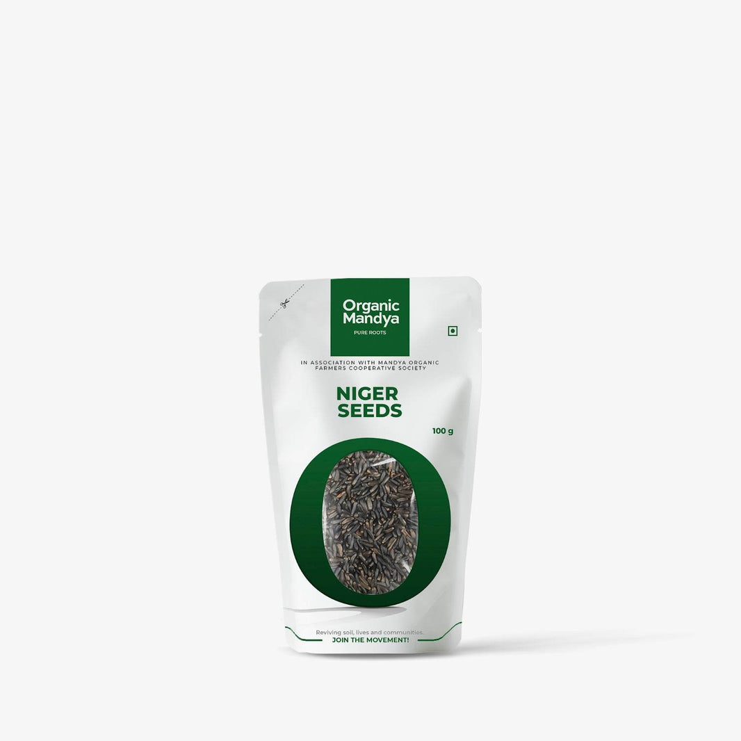 Organic Niger Seeds Niger Seeds Front - 100g-Organic Mandya