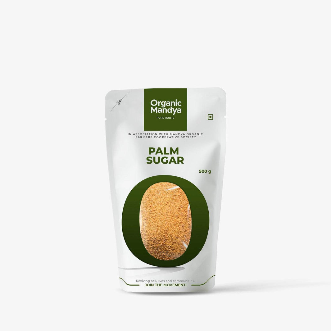 Organic Palm Sugar Palm Sugar Front - 500g-Organic Mandya