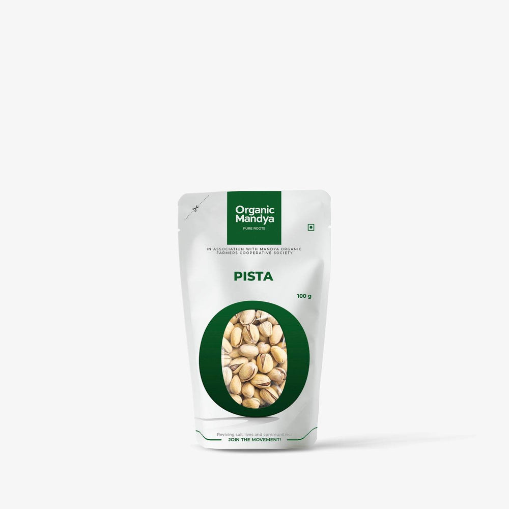 Organic Pista (Salted) Pista Front - 100g-Organic Mandya
