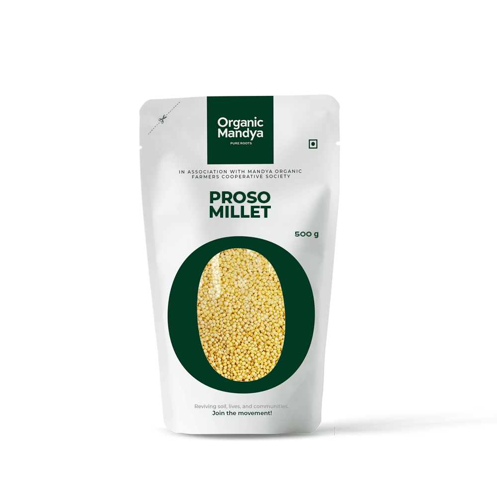 Organic Proso Millet (Baragu) Proso Millet 500g Front-Organic Mandya