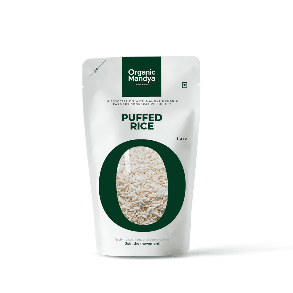Puffed Rice Puffed Rice- 150g Front-Organic Mandya