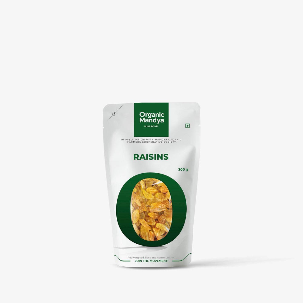 Organic Raisins Raisins Front - 200g-Organic Mandya