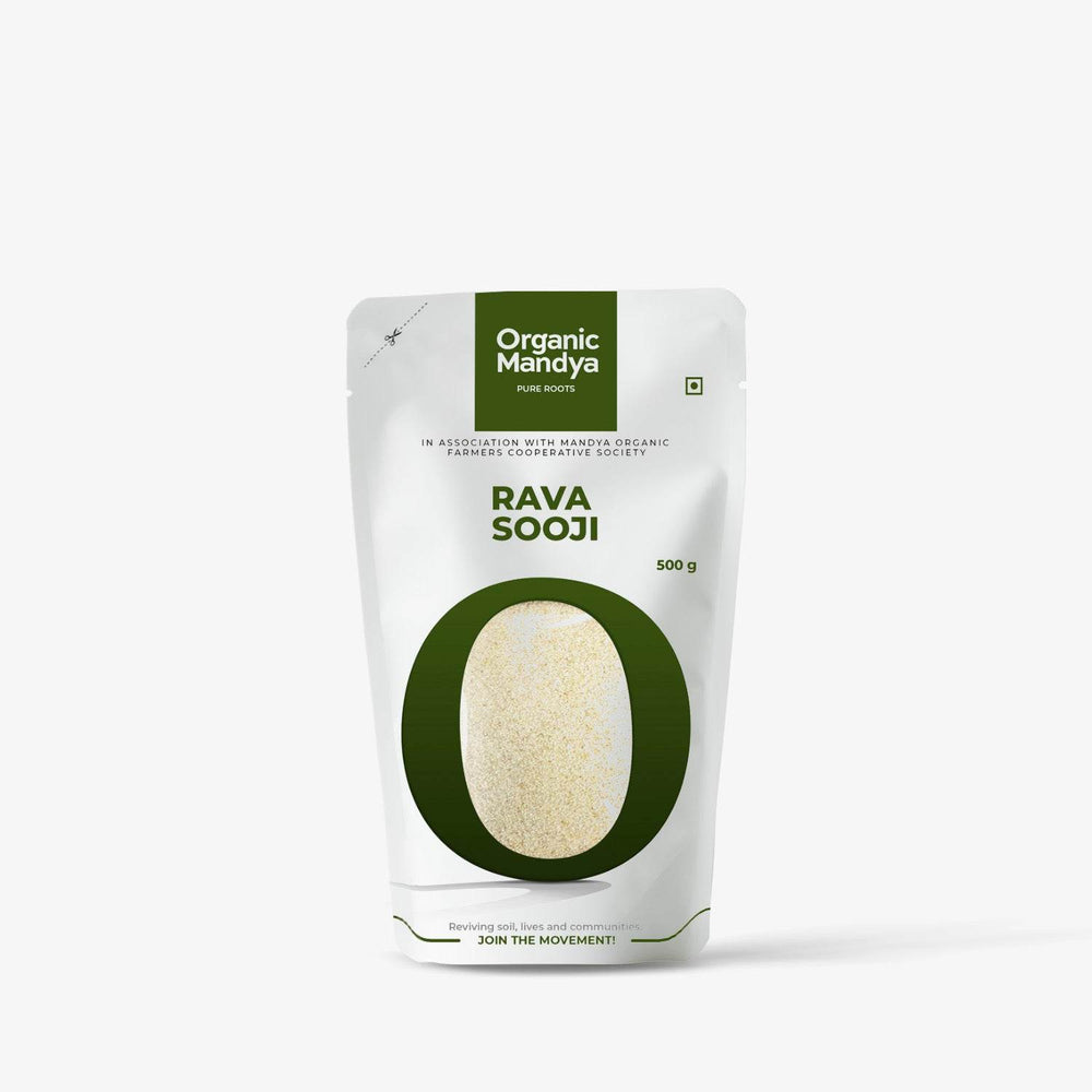 Organic Rava Sooji Rava Sooji Front - 500g-Organic Mandya