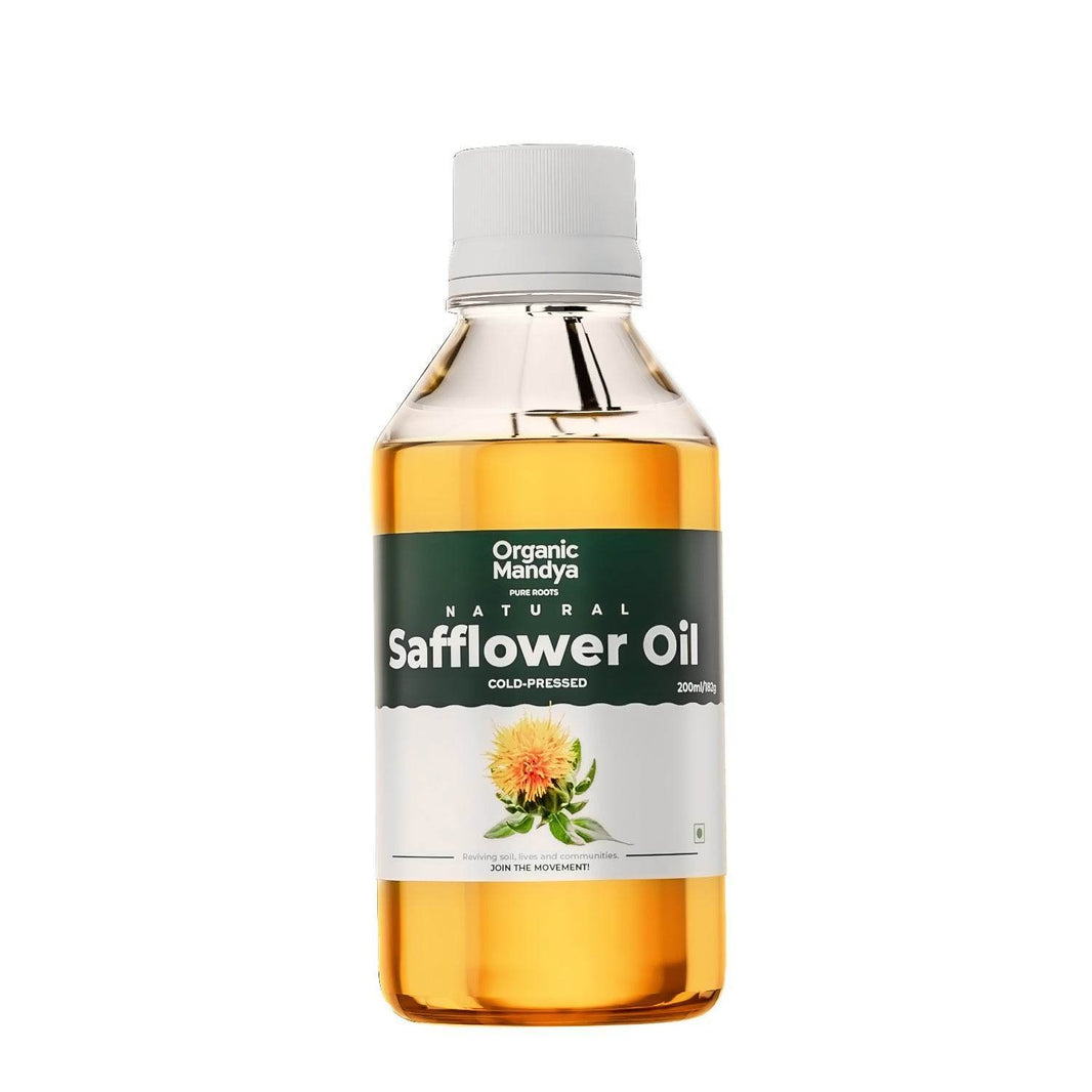 Safflower Oil Safflower oil front - Organic mandya