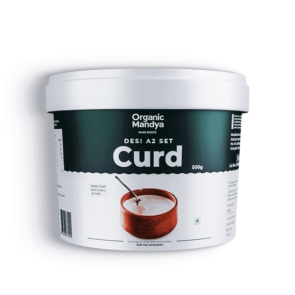 A2 Desi Set Curd Desi a2 set curd (500g) front - Organic Mandya