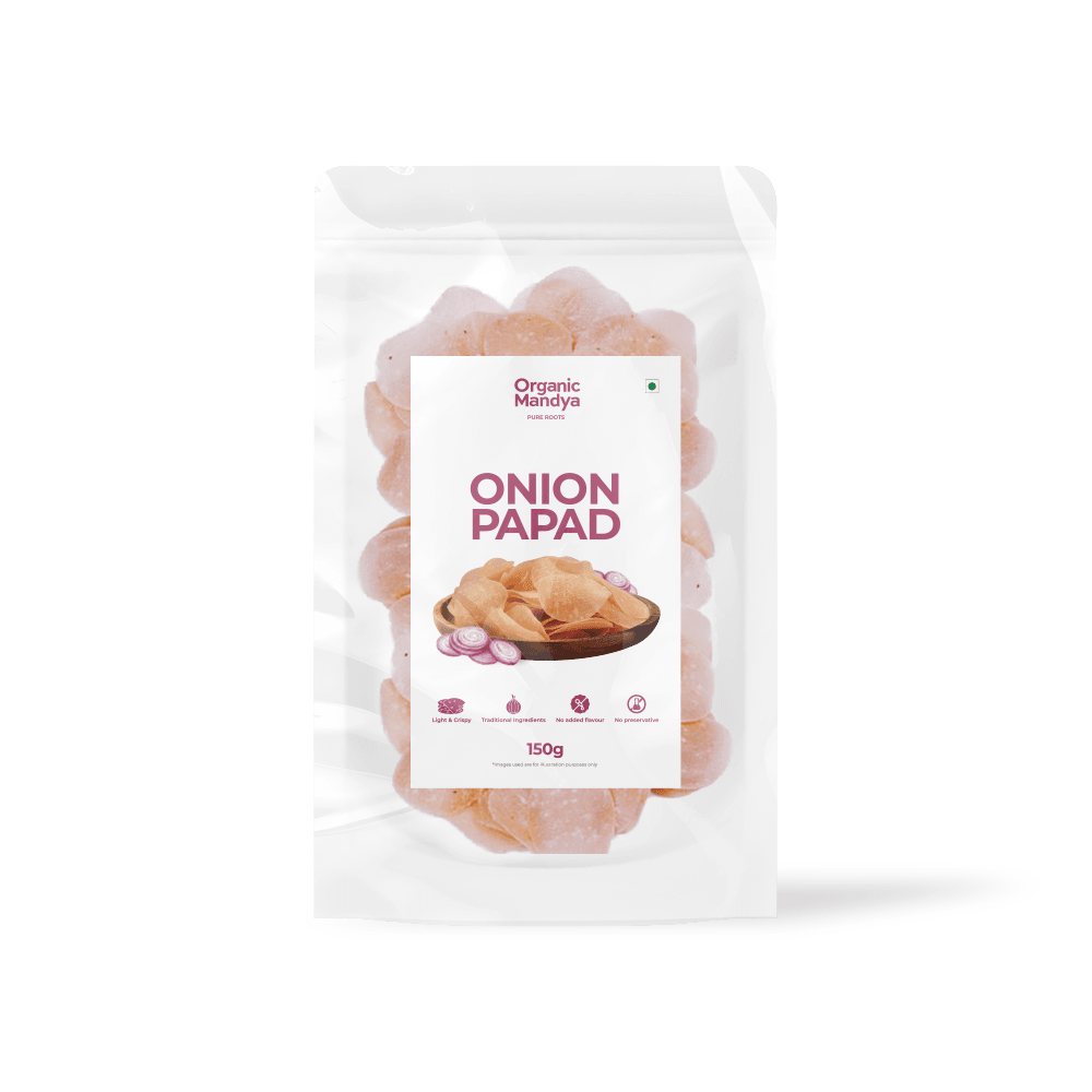 Onion Papad Onion Papad 150g Front - Organic Mandya