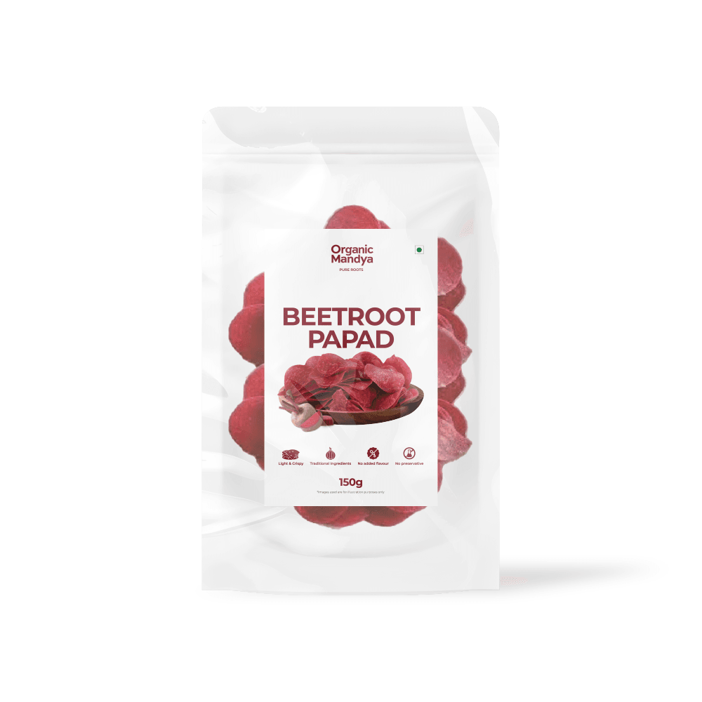 Beetroot Papad Beetroot Papad (150g) Front - Organic Mandya