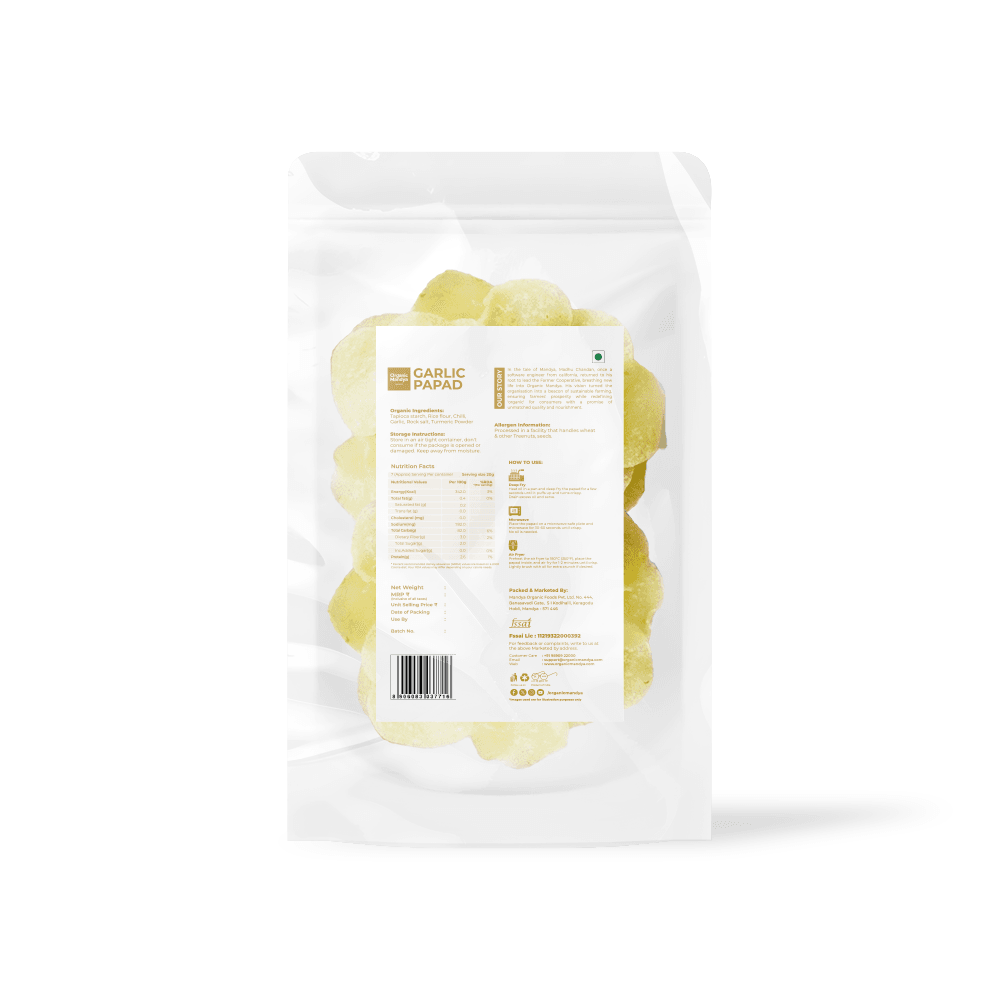 Garlic Papad Garlic Papad (150g) Backside