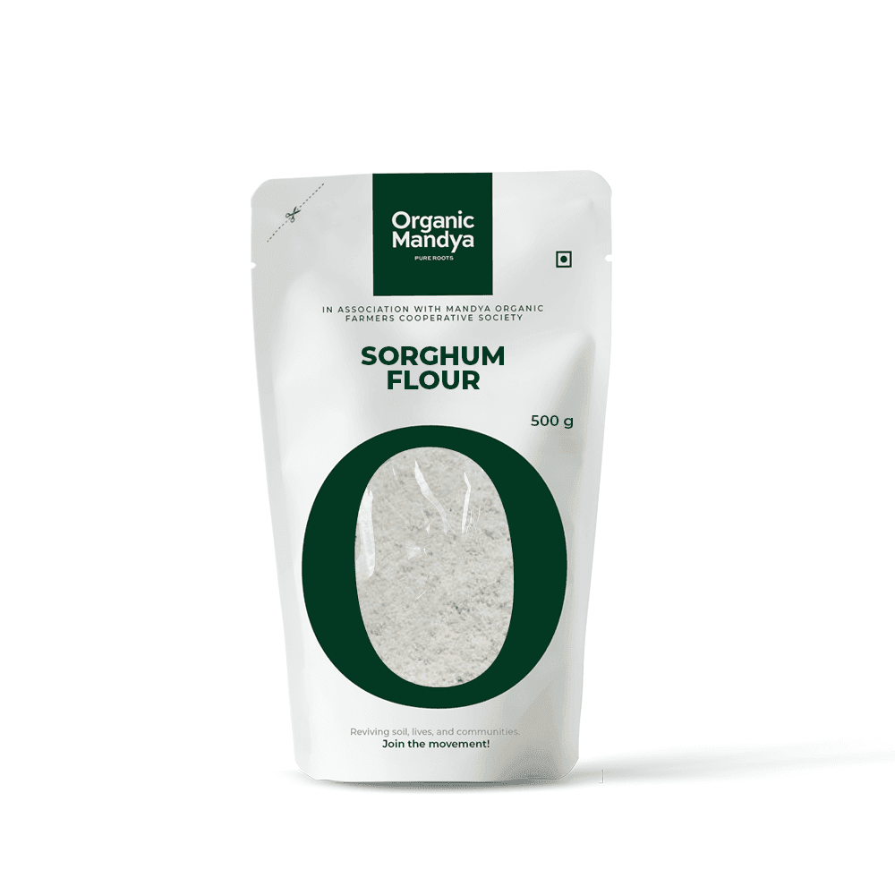 Organic Sorghum Flour Sorghum Flour-500g Front-Organic Mandya
