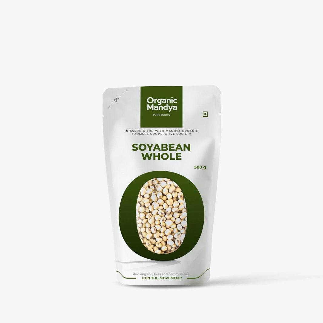 Organic Soyabean Whole Soyabean Whole Front - 500g-Organic Mandya