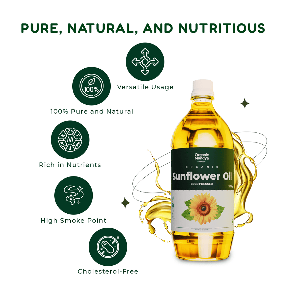 Sunflower Oil - Cold Pressed Sunflower oil features