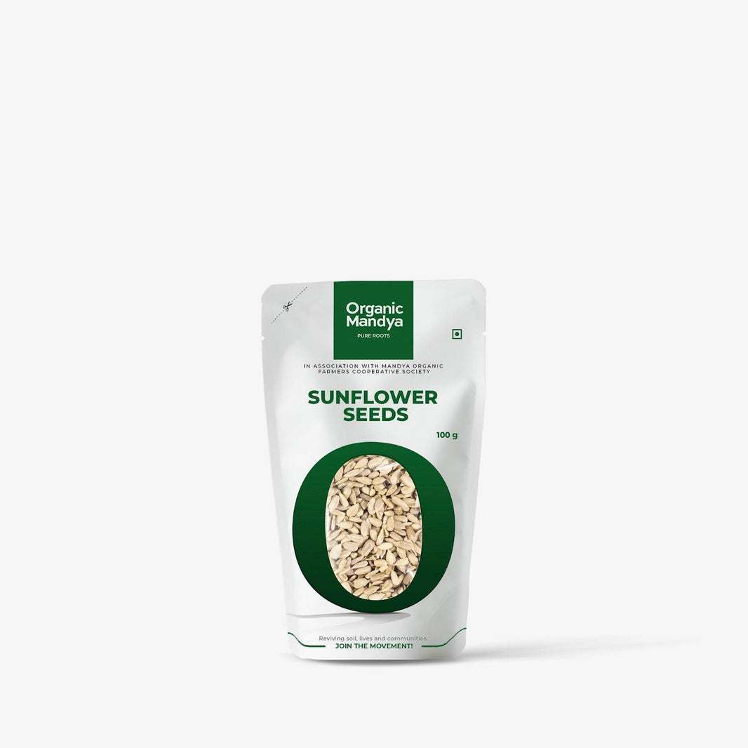 Organic Sunflower Seeds Sunflower Seeds Front - 100g-Organic Mandya