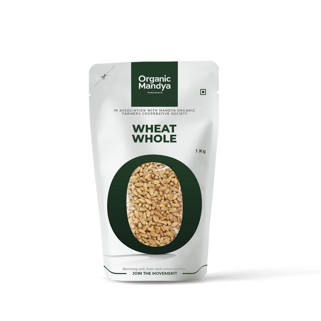 Organic Wheat Whole Wheat Whole 1kg Front-Organic Mandya