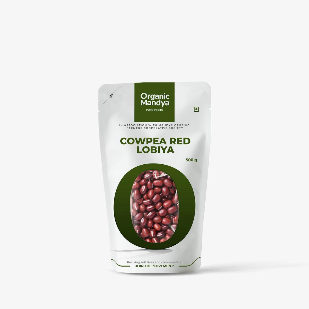 Organic Cow Pea Red/ Red Lobiya Cow Pea Red 500g Front-Organic Mandya