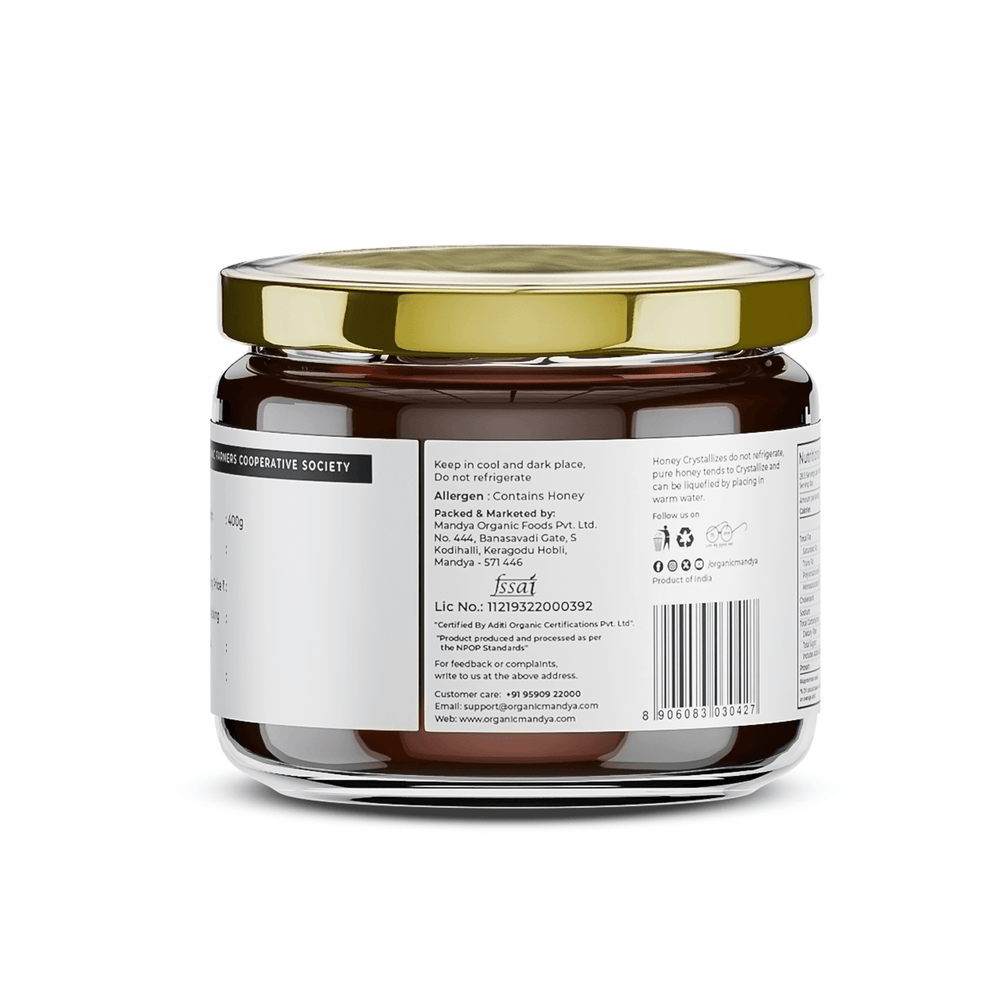 Organic Honey Organic honey 400g back