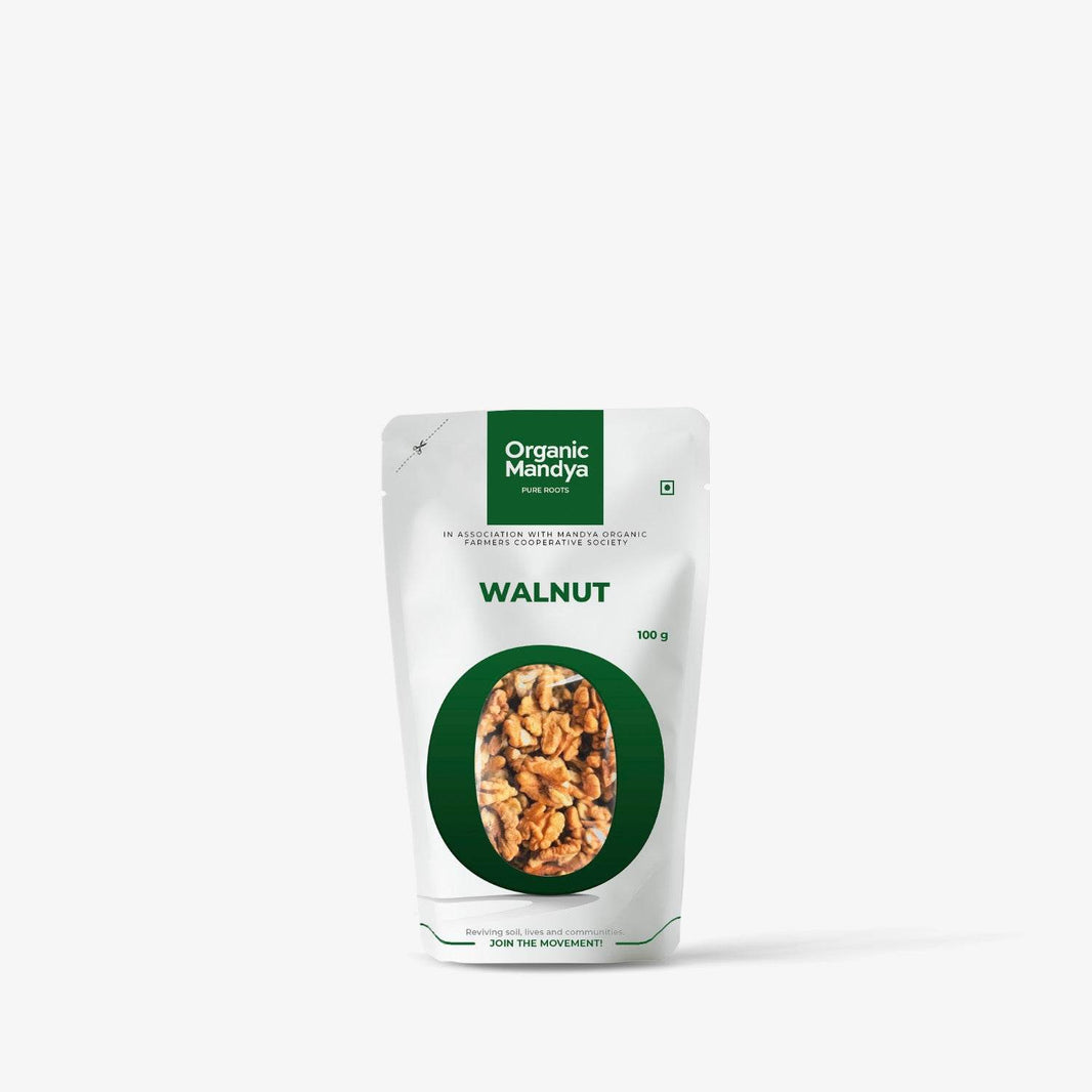 Organic Walnut Walnut Front - 100g-Organic Mandya