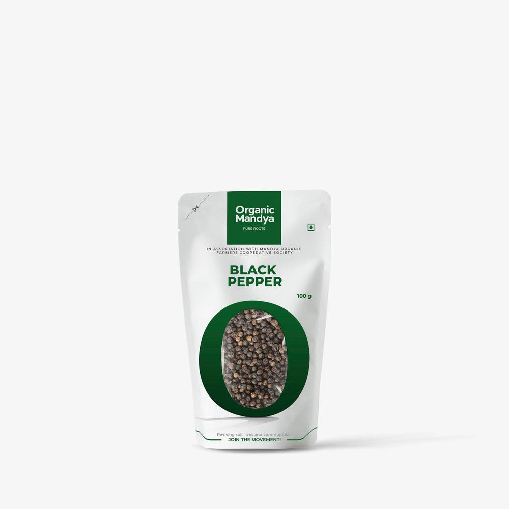 Black pepper (100g) Front - Organic Mandya 