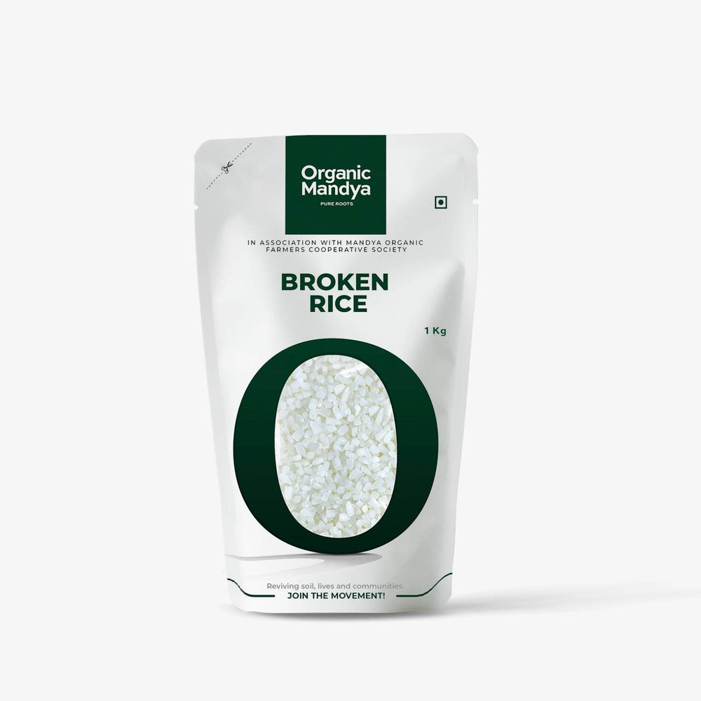 Broken rice (1kg) Front - Organic Mandya 