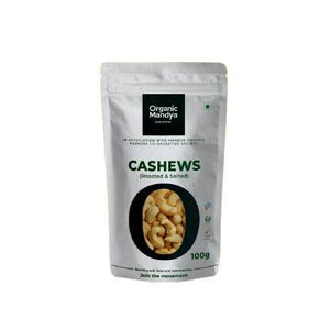 Roasted Cashew (100g) Front -Organic Mandya 