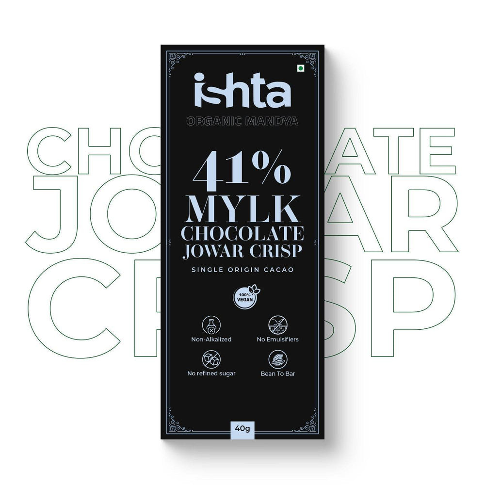 41% Mylk Chocolate with Jowar crisp (40g) Organic Mandya