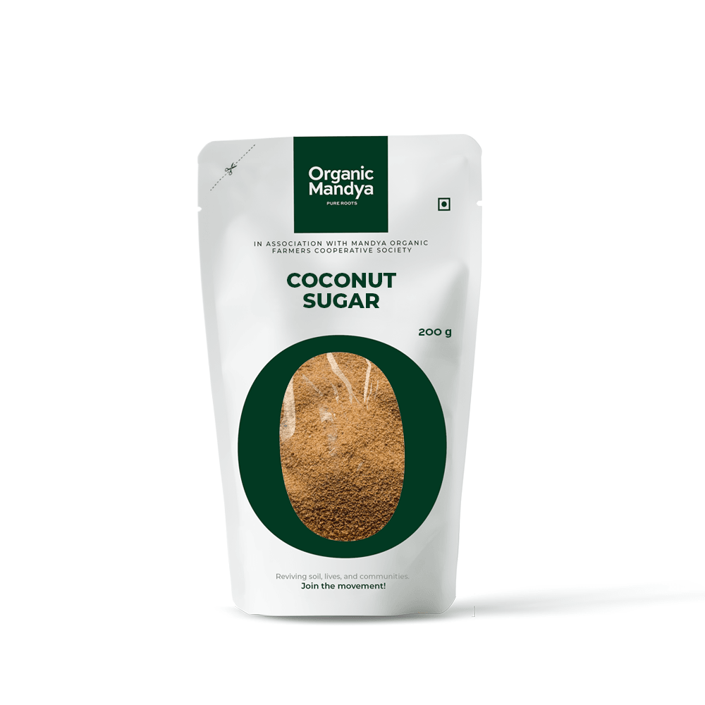 Coconut Sugar 200g Front-Organic Mandya