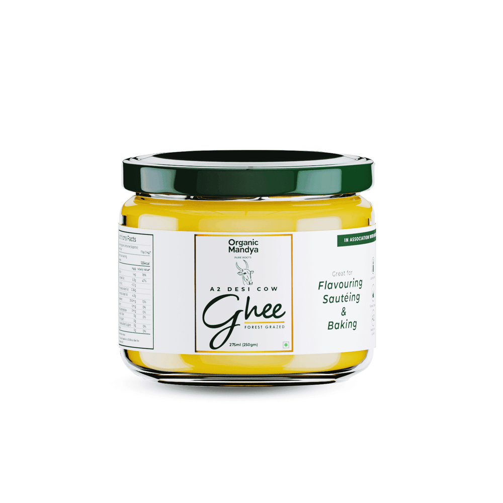 A2 desi cow ghee (275ml) front  - Organic Mandya  