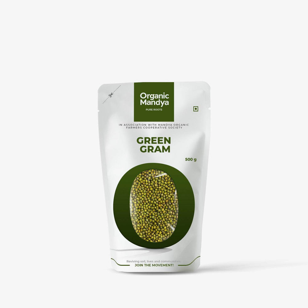 Green Gram 500g Front-Organic Mandya