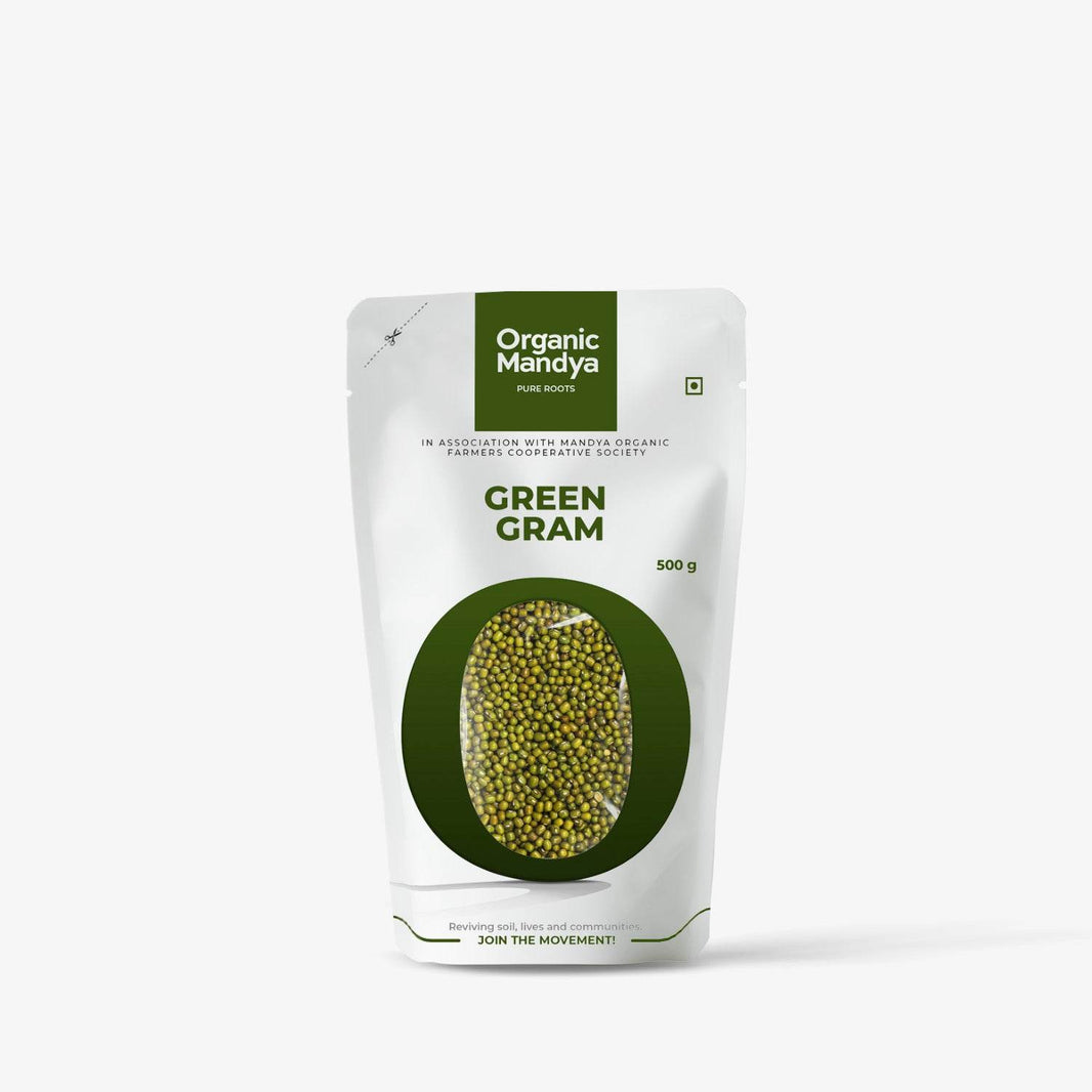 Green Gram 500g Front-Organic Mandya