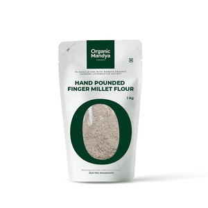 Hand Pound Finger Millet Flour- 1kg Front-Organic Mandya