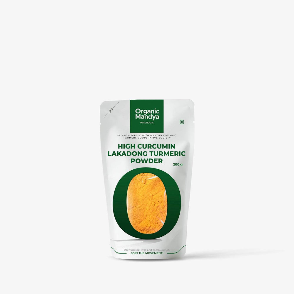  High Curcumin Lakadong Turmeric Powder 200g Front-Organic Mandya