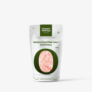 Himalayan Pink Salt(crystal) (500g) Front - Organic Mandya 